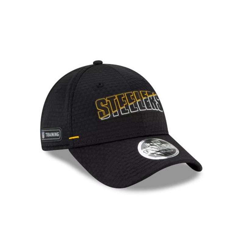 NFL Pittsburgh Steelers Official Summer Sideline Stretch Snap 9Forty Snapback (UFQ3149) - Black New Era Caps